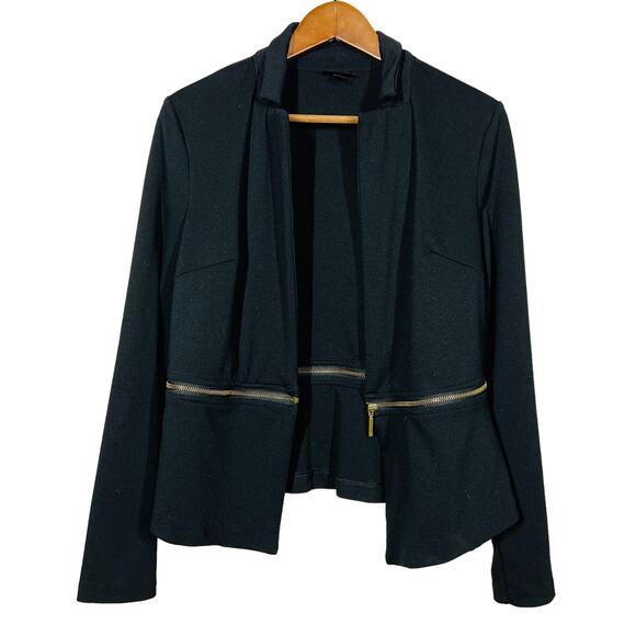 Mossimo Open Front Zippered Cardigan Long Sleeve Black - L - Picture 1 of 5